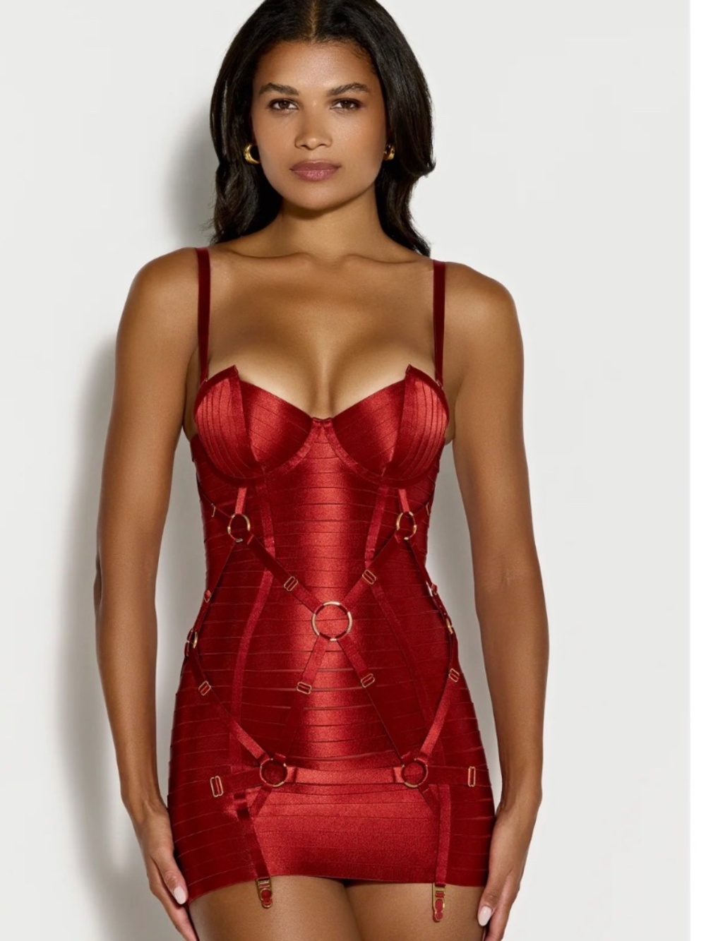 Teal Bordelle harness dress